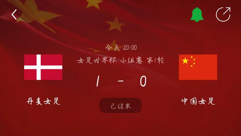 中国女足0-1遭丹麦绝杀