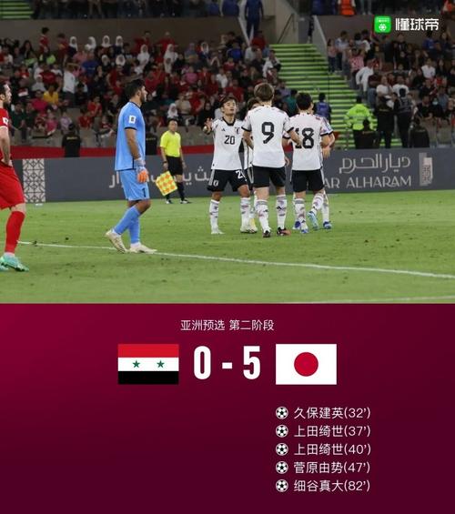 日本队5球轻取叙利亚